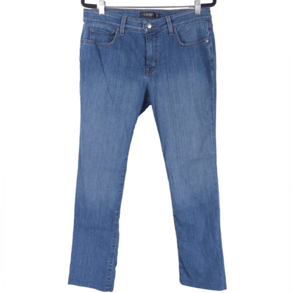 LAUREN RALPH‎ LAUREN Classic Straight HighRise Jeans Zip Fly MEXICO MADE Size 12